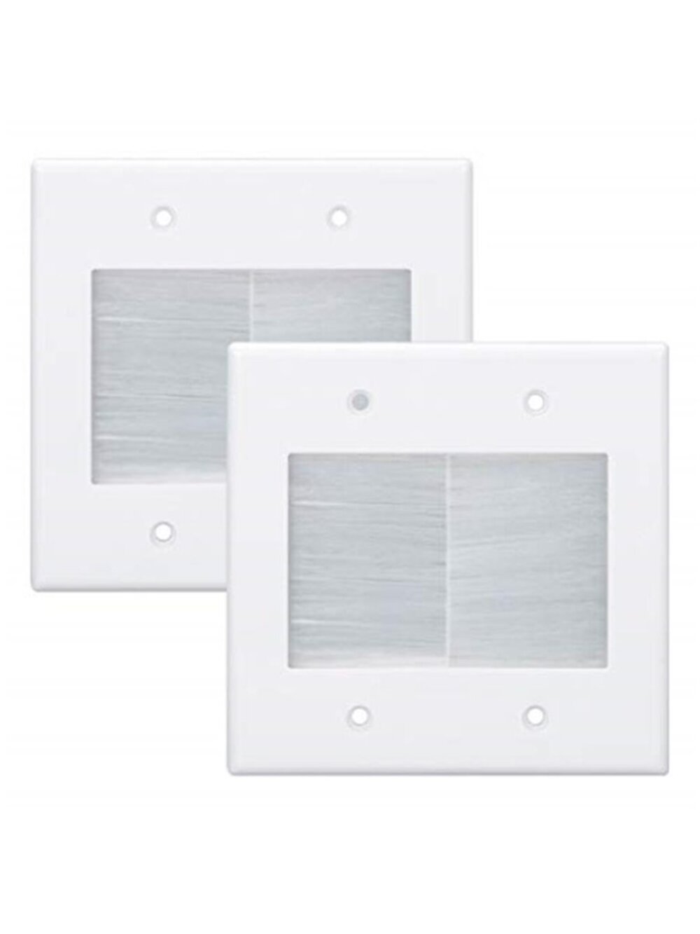 Cable Pass Through Wall Plate 2 Gang Brush Cover HDMI Speaker Wire Outlet